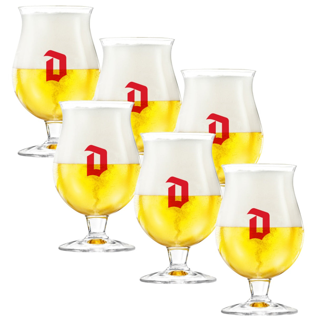 Duvel Bierglazen Op Voet 33cl - 6 Stuks - Bier Glas - Bolle Vorm
