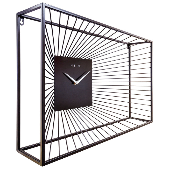 NeXtime - Grote Wandklok 70x45x15cm-Stil-Zwart-Metaal-NeXtime "Vasco"