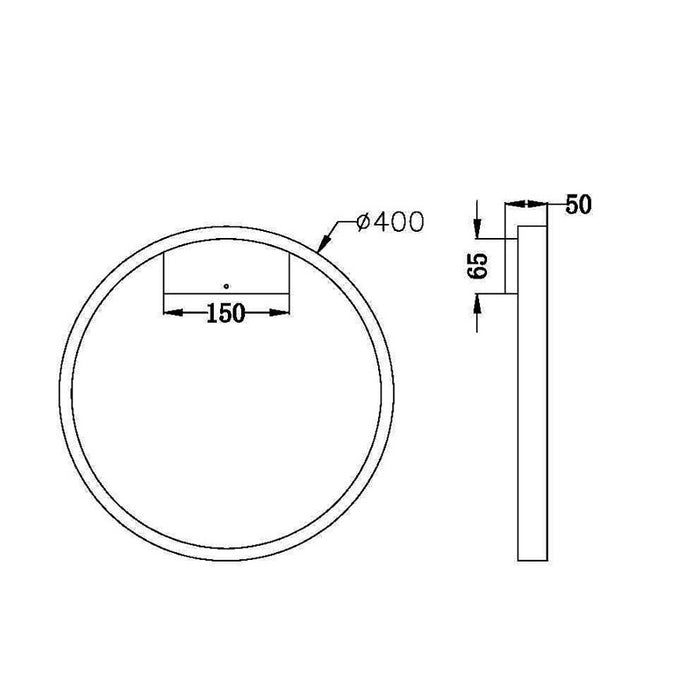 Maytoni - Wandlamp Rim Zwart 3000K Ø 40 cm  .