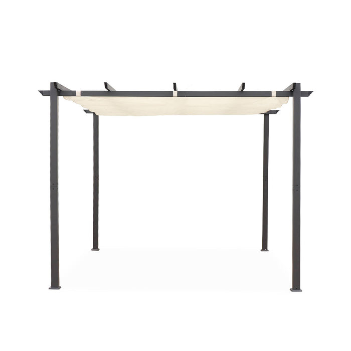 sweeek - Pergola, aluminium, 3x3m, met uitschuifbaar zonnescherm