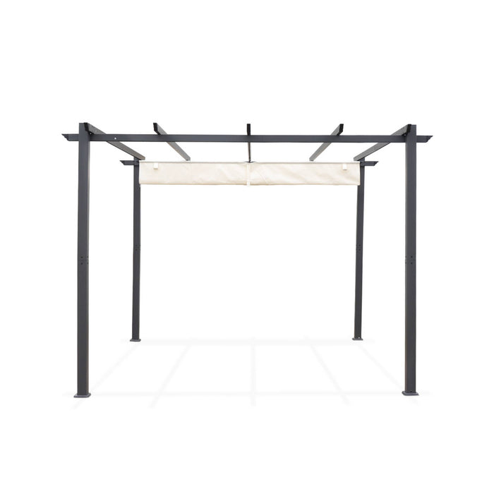 sweeek - Pergola, aluminium, 3x3m, met uitschuifbaar zonnescherm