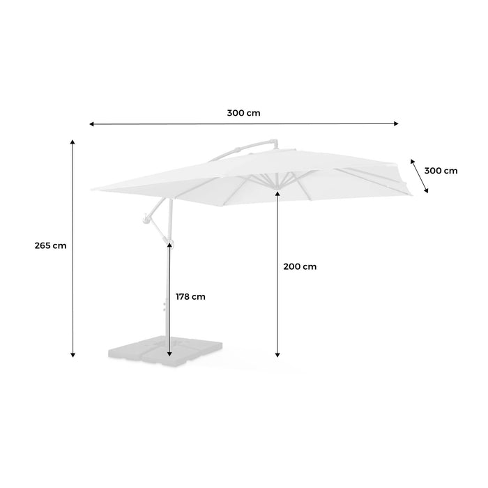 sweeek - Zweefparasol vierkant 3x3m