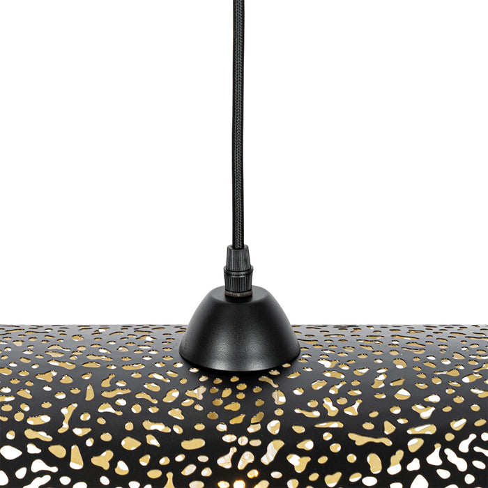 QAZQA Oosterse hanglamp zwart met goud 50 cm - Japke