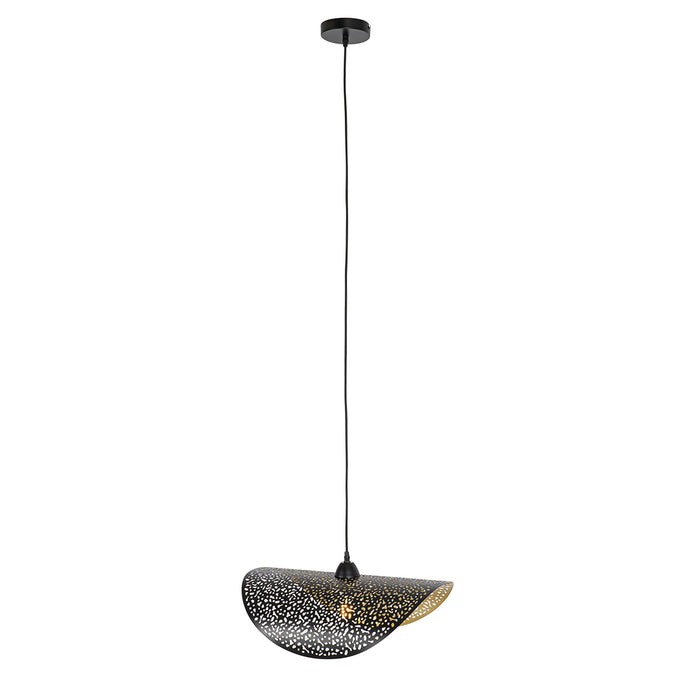 QAZQA Oosterse hanglamp zwart met goud 50 cm - Japke
