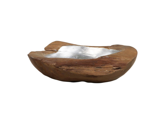Fruitschaal small - ø30x6 - Naturel|grijs - Teak|aluminium