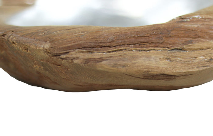 Fruitschaal small - ø30x6 - Naturel|grijs - Teak|aluminium