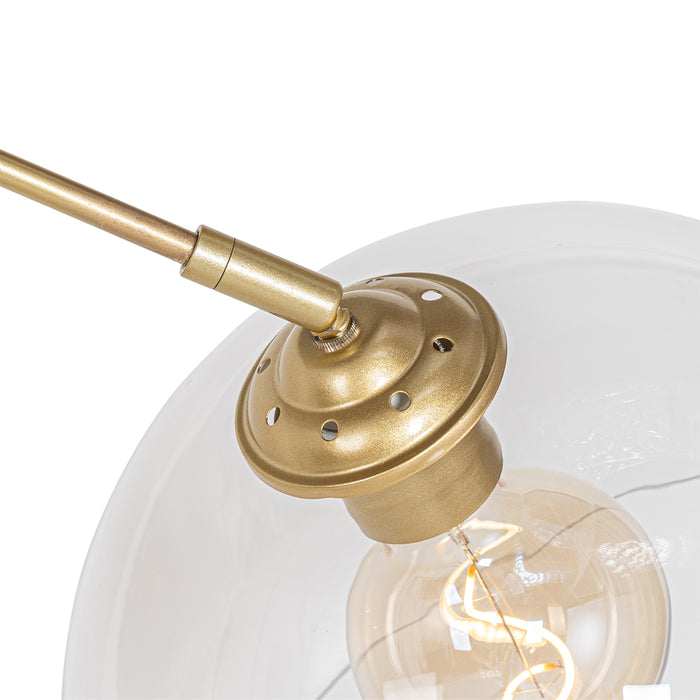 QAZQA Moderne booglamp messing met helder glas - Arc