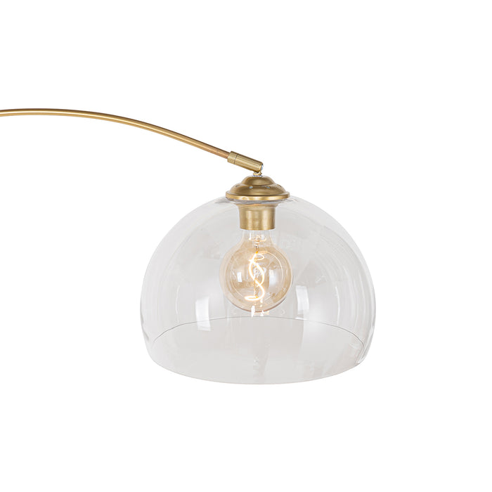 QAZQA Moderne booglamp messing met helder glas - Arc