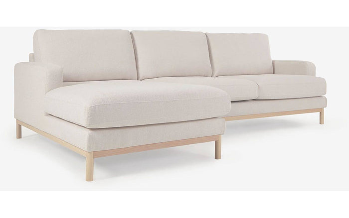Kave Home Mihaela 3-Zitsbank Chaise Longue Links - Wit