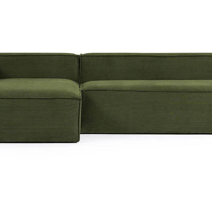 Kave Home Blok Chaise Longue Links - Rib - Donkergroen
