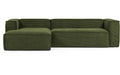Kave Home Blok Chaise Longue Links - Rib - Donkergroen