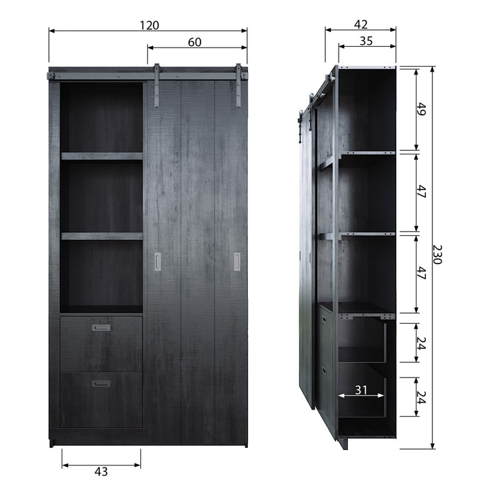 vtwonen Slide Barn Opbergkast - Zwart