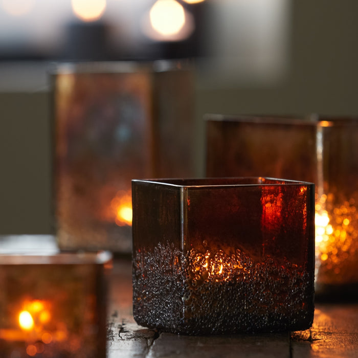 Light & Living Sfeerlicht Mopitu M - Bruin - Glas - 10x10x10cm (BxHxD)