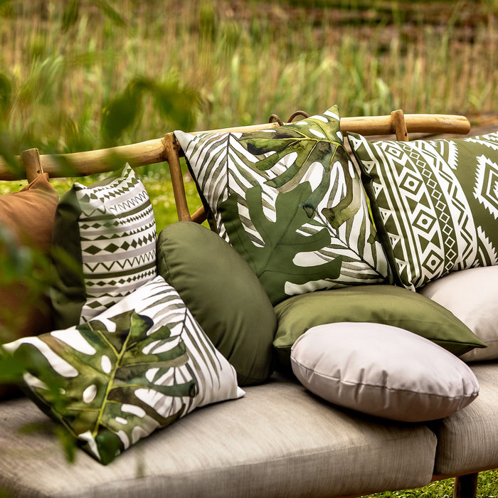 Dutch Decor Buitenkussen 40x60 cm - NUNO - outdoor - groen en wit