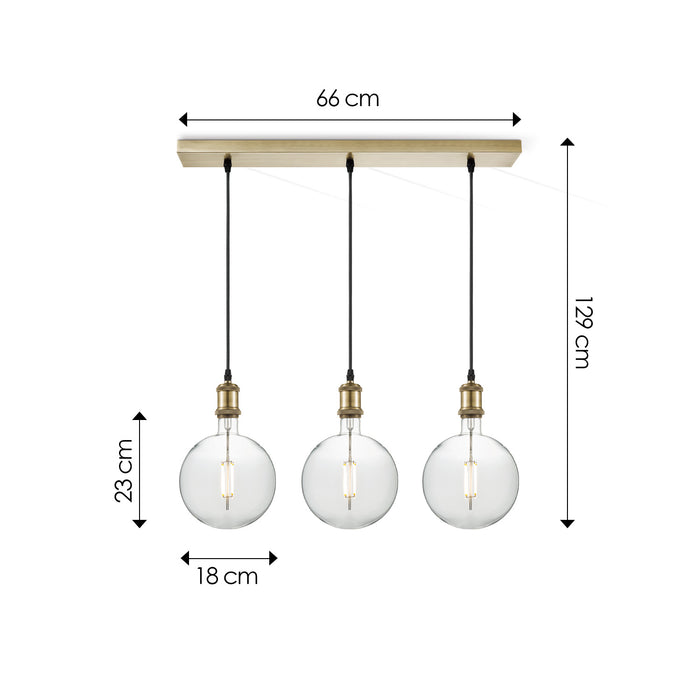 Home Sweet Home hanglamp vintage Globe LED 3L G125 dimbaar E27 helder