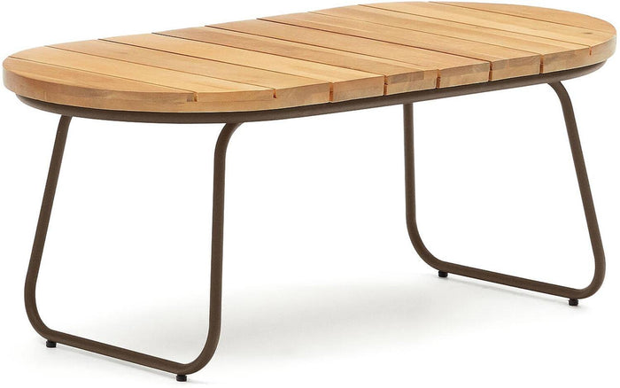 Kave Home - Salguer outdoor salontafel van massief acaciahout en bruin