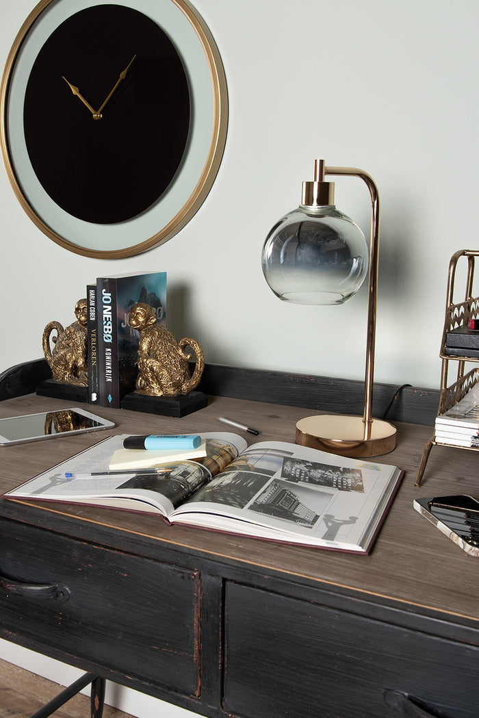 Clayre & Eef Wandklok Ø 60 cm Zwart Goudkleurig IJzer