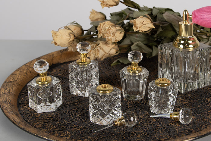 Melady Parfum Flesje  4x4x7 cm Glas Zeshoek Decoratie Flesje