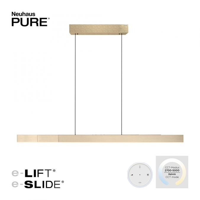 Neuhaus PURE® Hanglamp PURE MOTO-RISE e-Slide & e-Lift Gold LED incl.