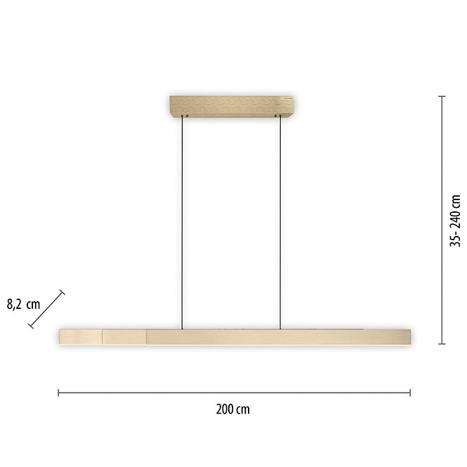 Neuhaus PURE® Hanglamp PURE MOTO-RISE e-Slide & e-Lift Gold LED incl.