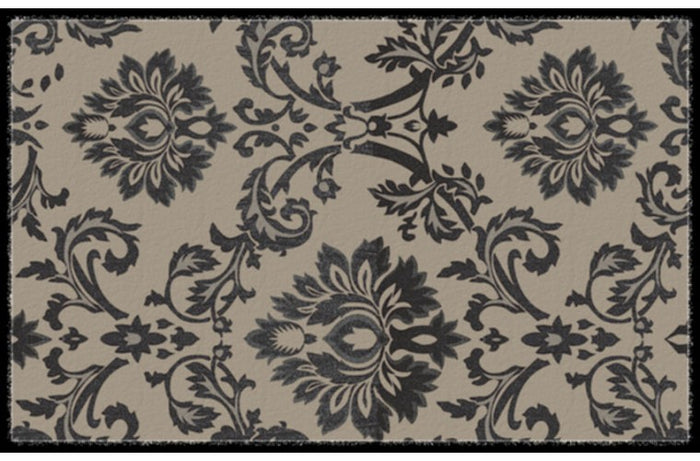 MD Entree - Schoonloopmat – Soft&Design- 55 x 90 cm – Ornament Grijs –