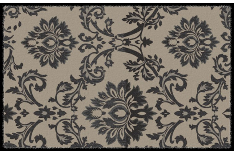 MD Entree - Schoonloopmat – Soft&Design- 55 x 90 cm – Ornament Grijs –