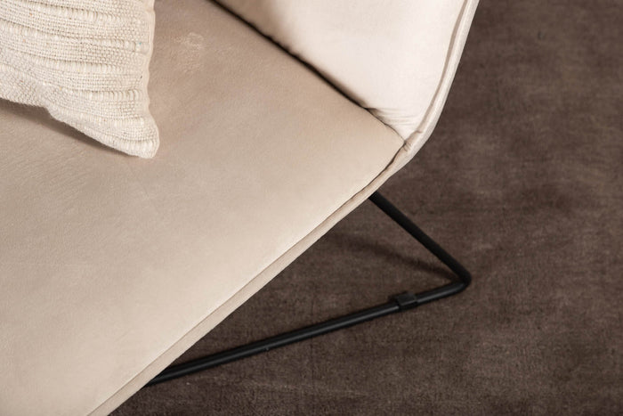 Hioshop X-lounge bank dagbed velours beige.