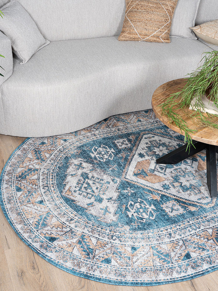 Veer Carpets - Vloerkleed Laria Blue 4 - Ovaal 160 x 230 cm