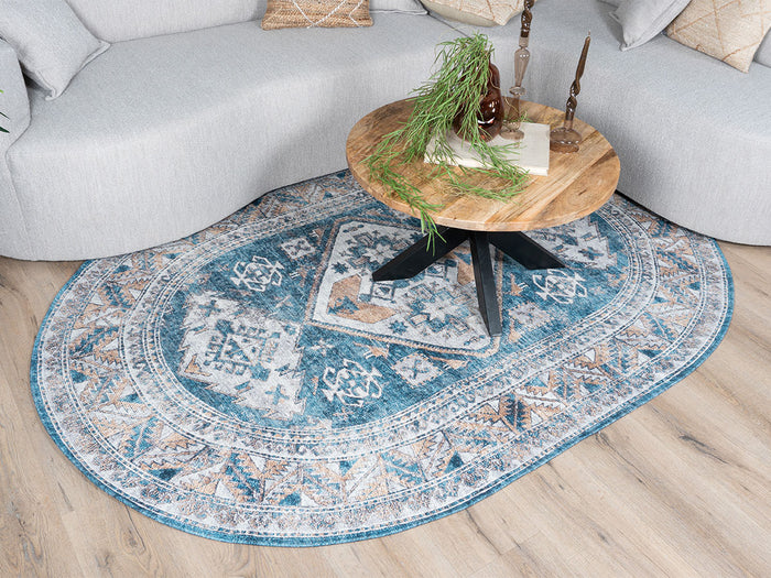 Veer Carpets - Vloerkleed Laria Blue 4 - Ovaal 160 x 230 cm