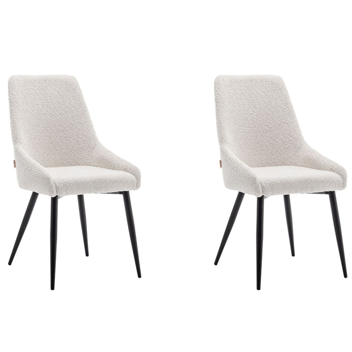 Furnihaus Eetkamerstoel Oscar Boucle Creme Set van 2