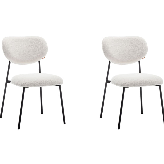 Furnihaus Eetkamerstoel Amalia Teddy Creme Set van 2