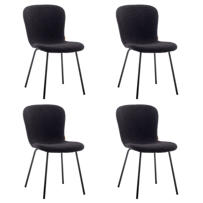 Furnihaus Eetkamerstoelen Set van 4 - Luca - Teddy - Zwart