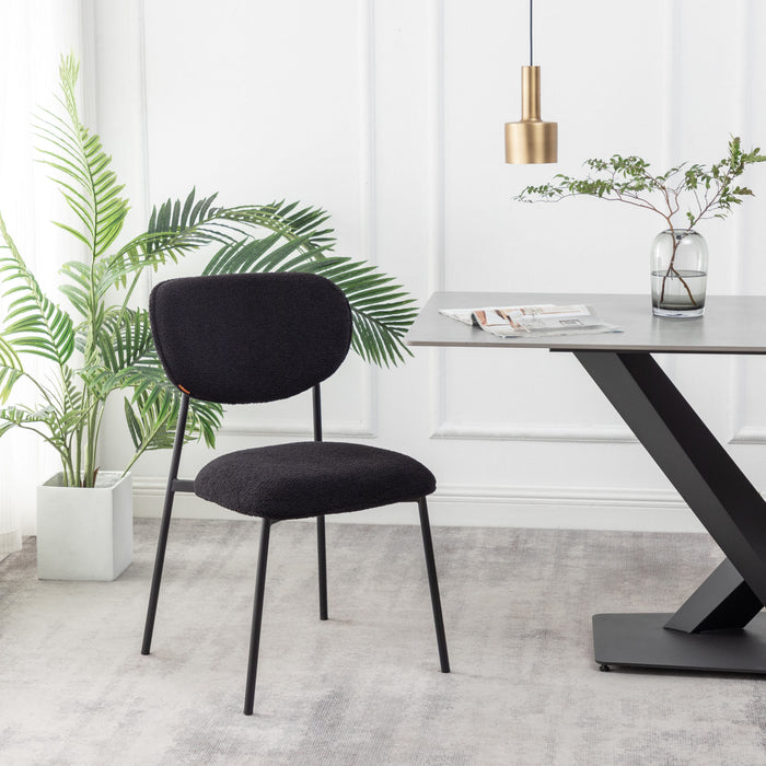 Furnihaus Eetkamerstoel Amalia Teddy Zwart Set van 2