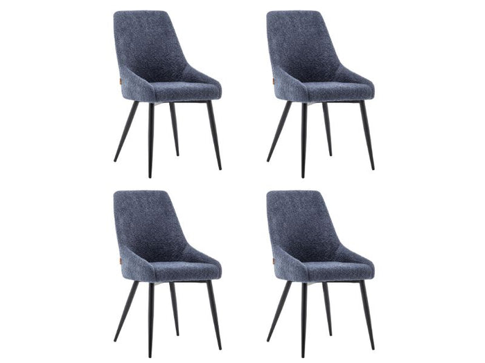 Furnihaus Eetkamerstoel Oscar Boucle Blauw Set van 4