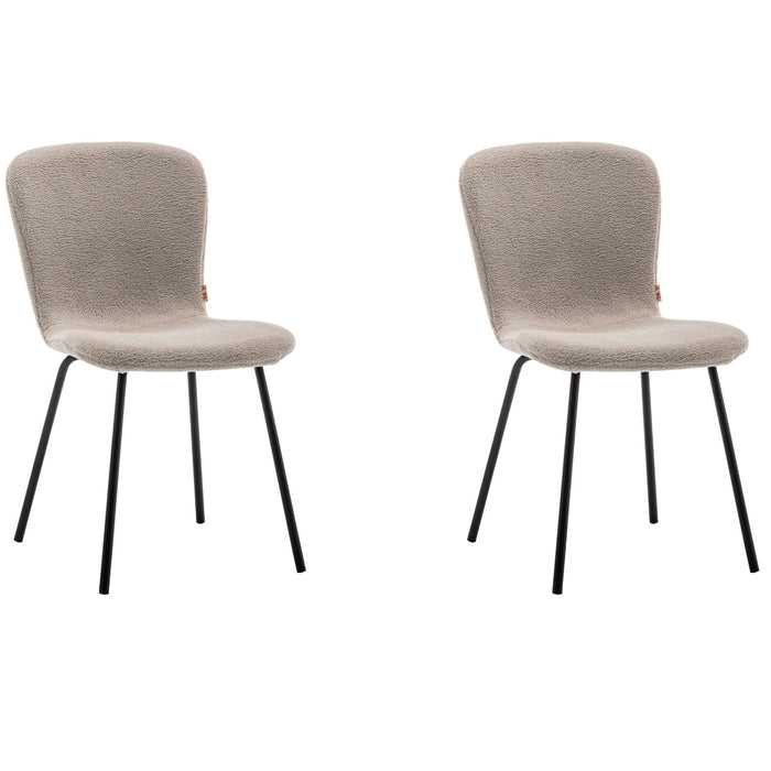 Furnihaus Eetkamerstoel Luca Teddy Taupe Set van 2