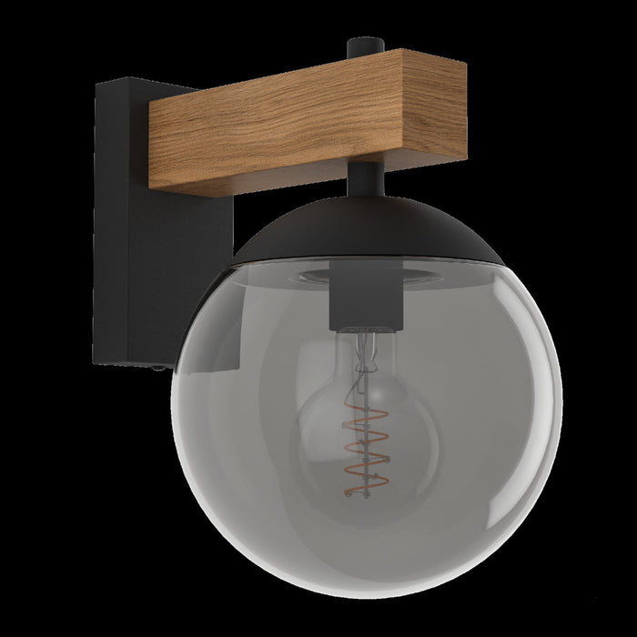 EGLO Bufalata Wandlamp - buitenverlichting - E27 - Zwart, bruin