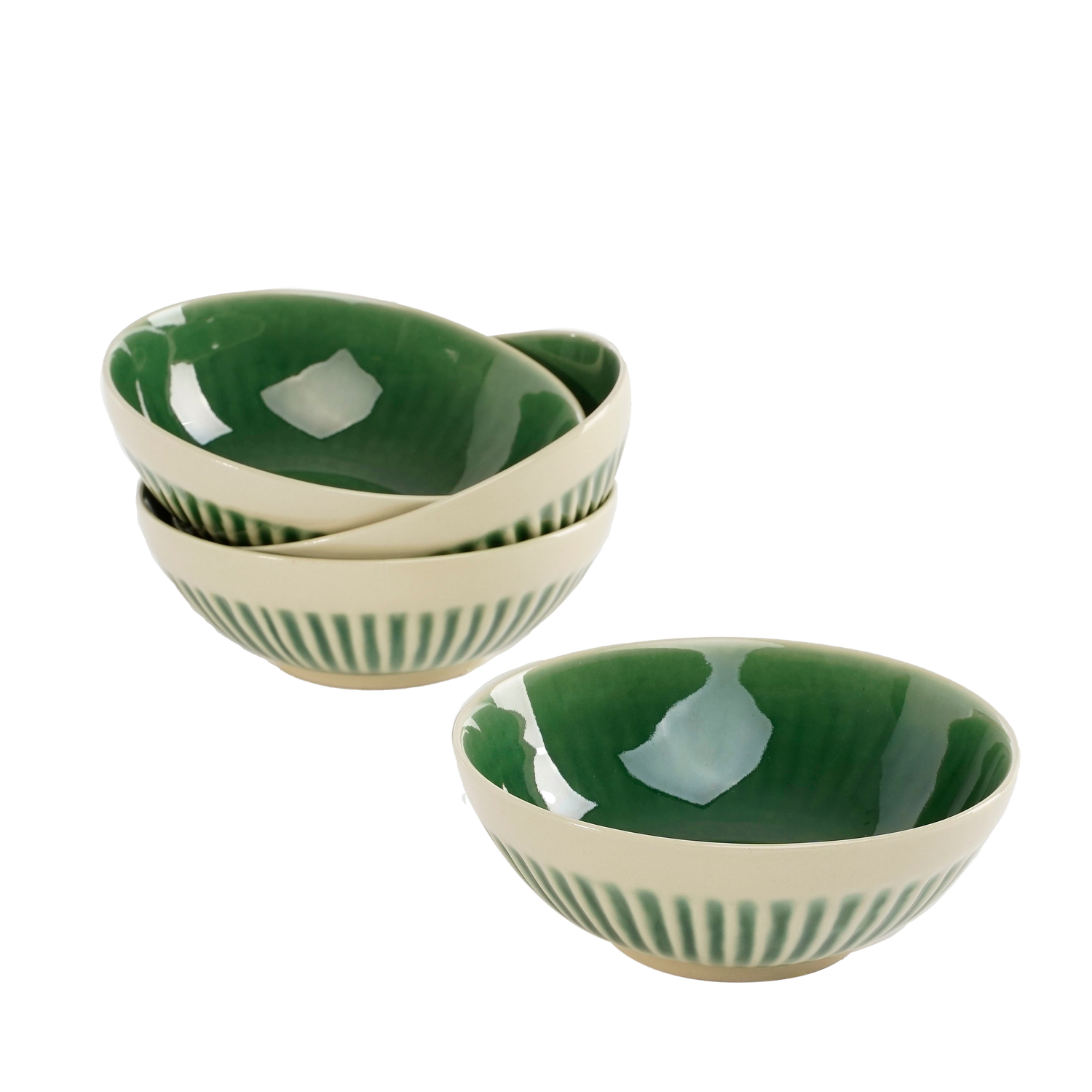 Mica Decorations Elice Schaal - Ø16,5 cm - Keramiek - Groen