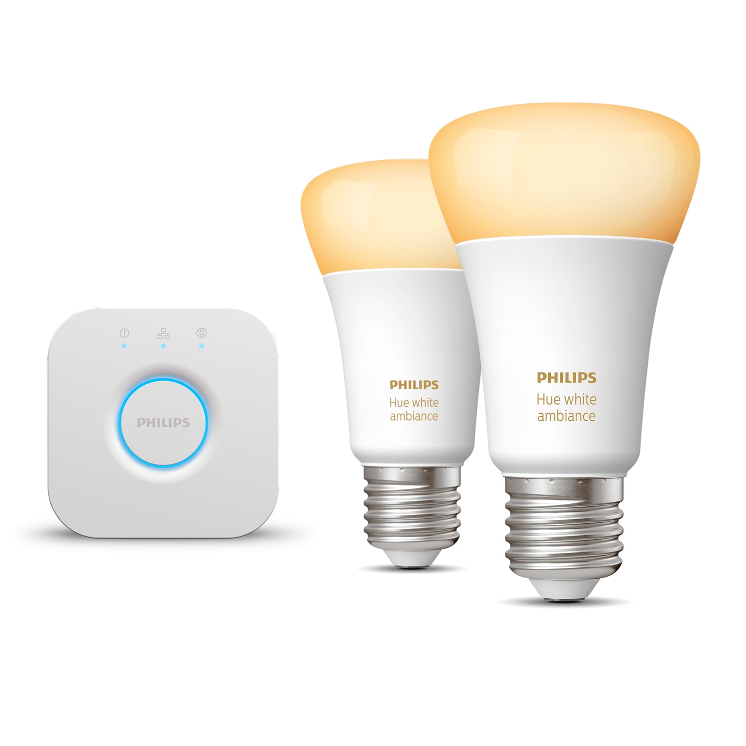 Philips Hue Starterspakket - White Ambiance E27 - 2 Lampen - 1 Bridge