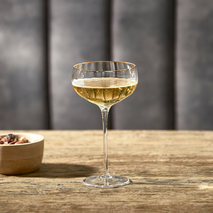 Riviera Maison Champagneglas,  Gouden rand - Les Saisies 300 ml