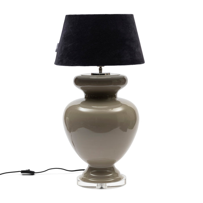 Riviera Maison Lampenkap blauw, Cilinder - Velvet (ØxH) 38x21