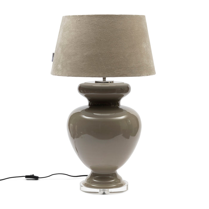 Riviera Maison Lampenkap beige, Cilinder - Velvet (ØxH) 45x25