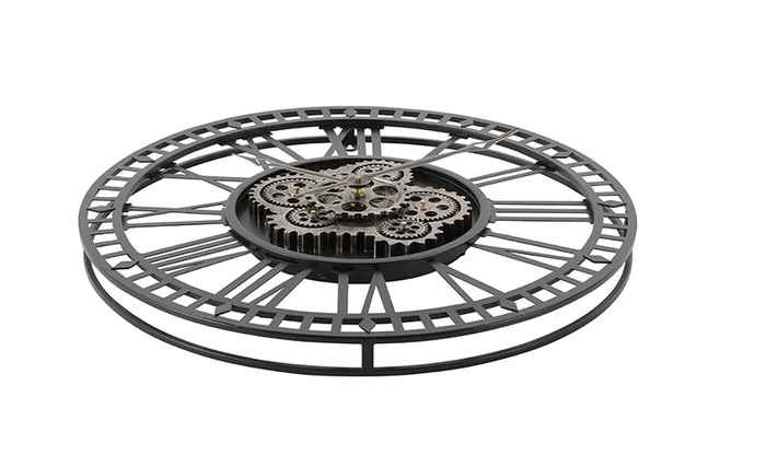 Wandklok ro Skeleton S zwart