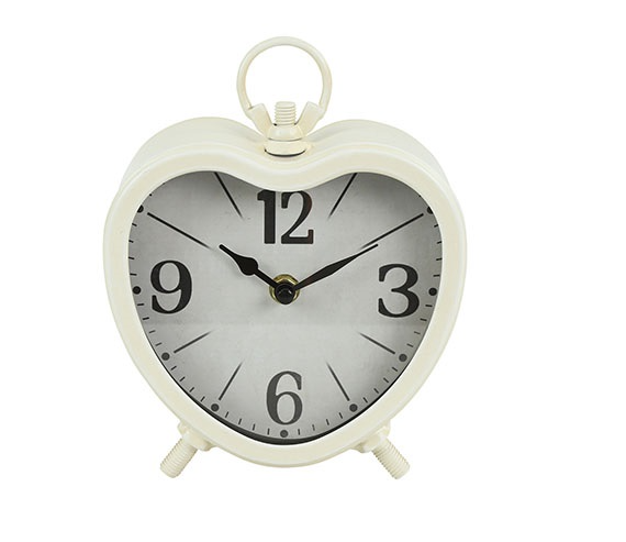 Countryfield Tafelklok hart Jolie wit|wit-L6B16H19,5CM