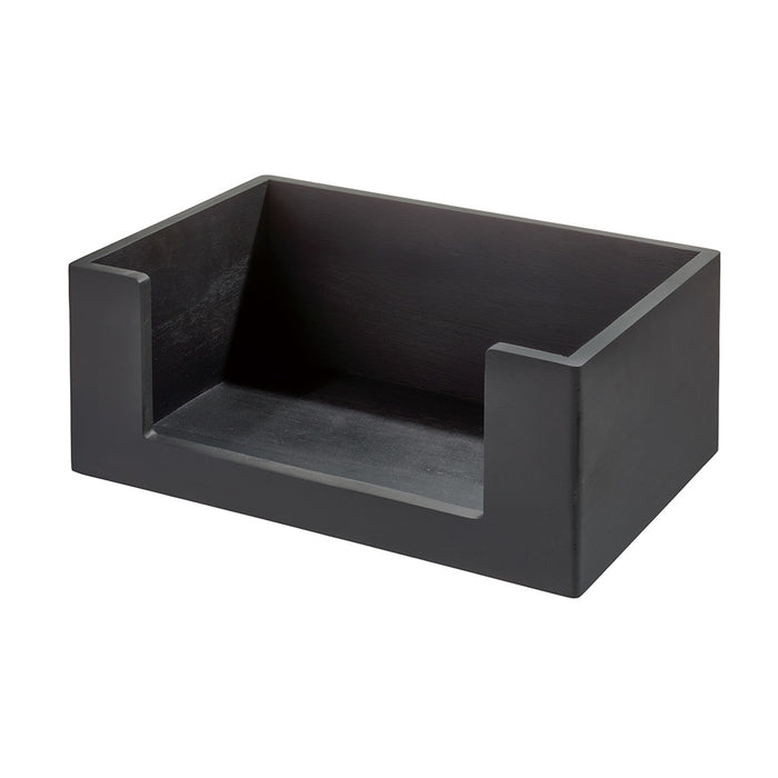 Opbergbox, Open, 25.5 x 25.5 x 15 cm, Paulownia Hout, Zwart - iDesign