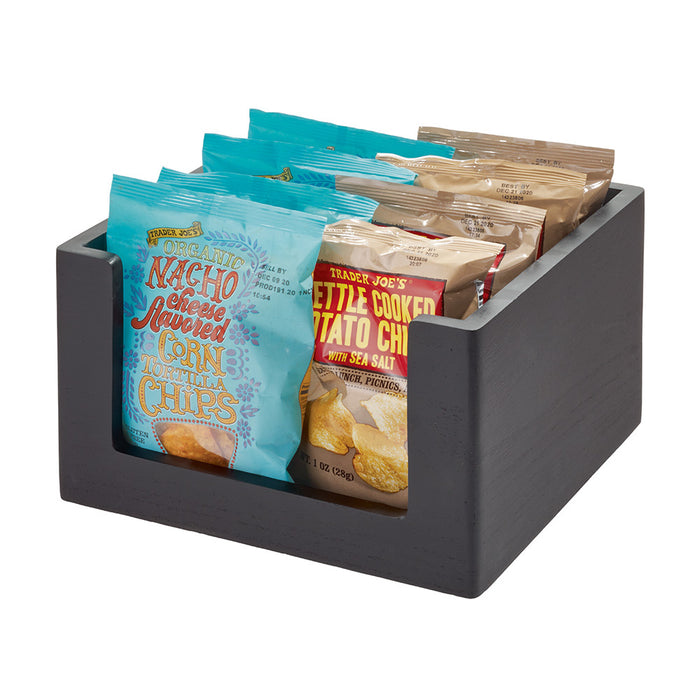 Opbergbox, Open, 25.5 x 38 x 15 cm, Paulownia Hout, Zwart - iDesign |