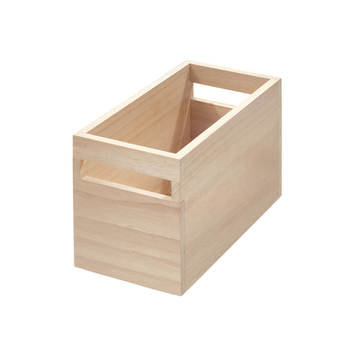 iDesign - Opbergbox met Handvat, 25.4 x 25.4 x 15.5 cm, Paulownia Hout