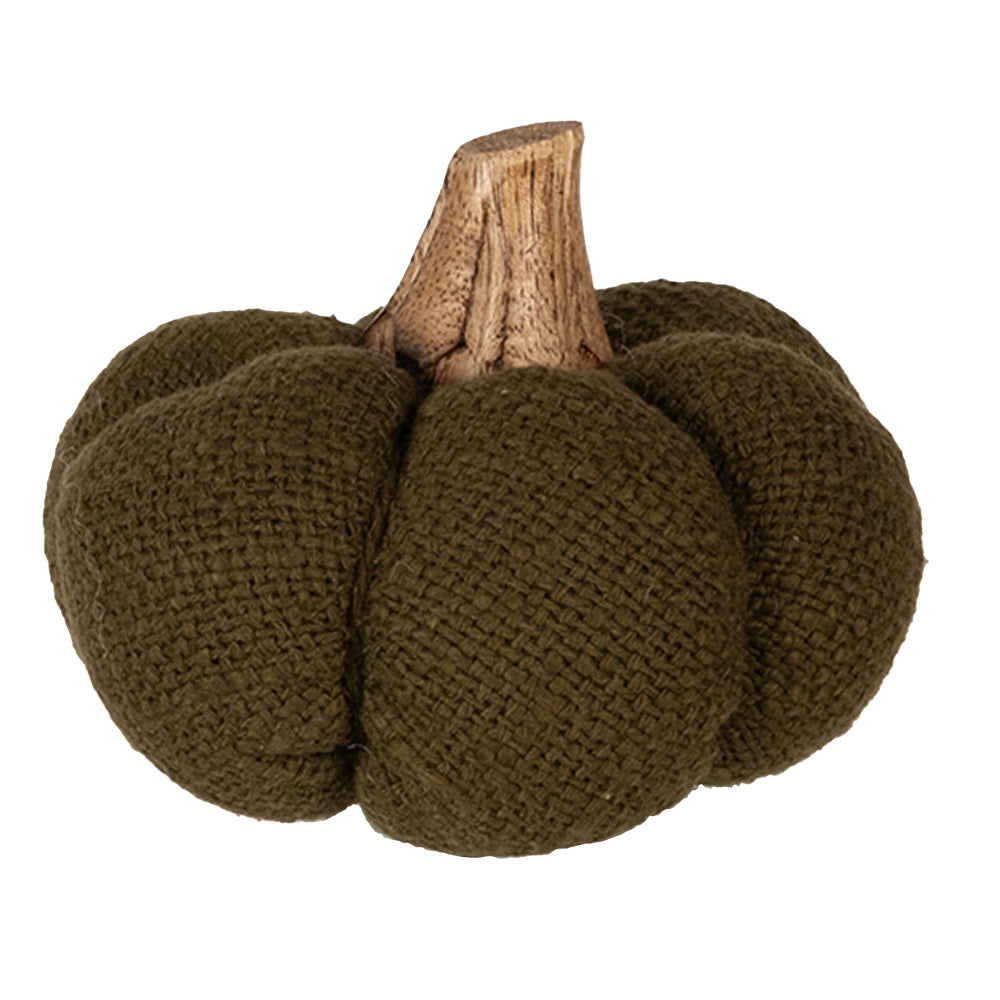 Clayre & Eef Decoratie Pompoen 8 cm Groen Polyester