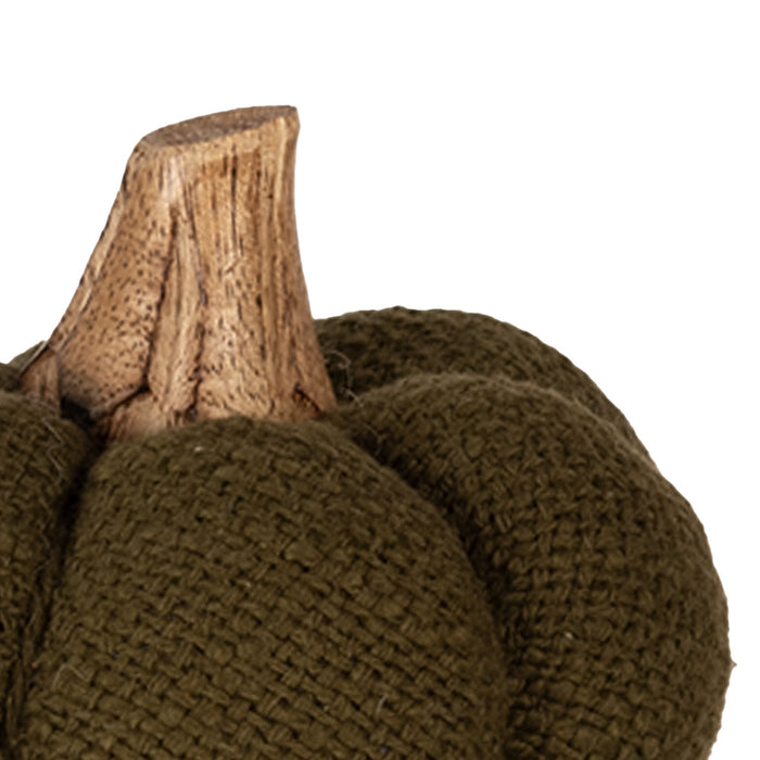 Clayre & Eef Decoratie Pompoen 8 cm Groen Polyester