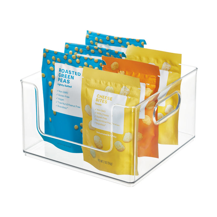 Opbergbox met Handvaten, 25.4 x 25.4 x 15.2 cm, Kunststof, Transparant