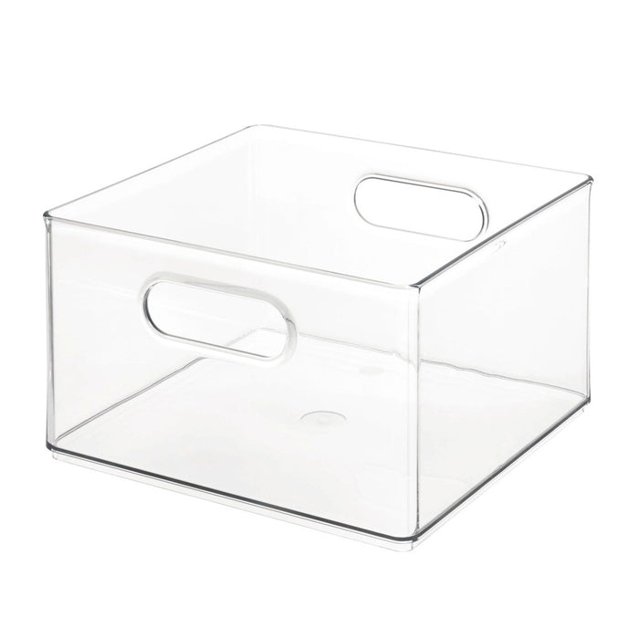 Open Opbergbox met Handvaten, 25 x 25 x 15 cm, Kunststof, Transparant